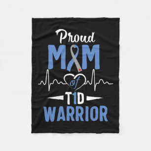 T1d Proud Mom Diabetes Awareness Type 1 Insulin Pa Fleece Blanket