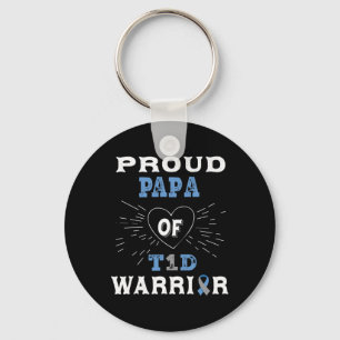 T1D Proud Papa Diabetes Awareness Type 1 Insulin P Keychain