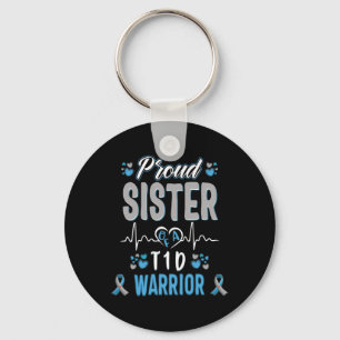 T1d Proud Sister Diabetes Awareness Type 1 Pancrea Keychain