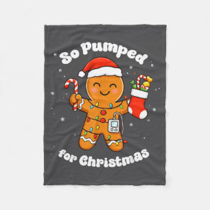 T1D Pumped So Gingerbread Diabetic Fleece Blanket