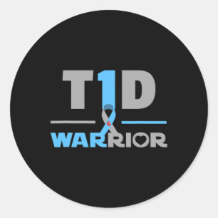 T1d Quote Fun Type 1 Diabetes Classic Round Sticker