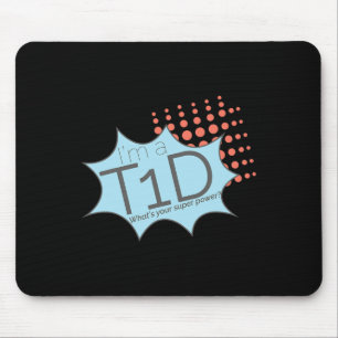 T1d Superhero Type One Diabetes Awareness  Mouse Pad