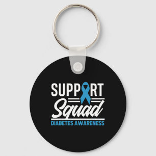 T1D T2D Warrior Support Squad Diabetes Awareness  Keychain