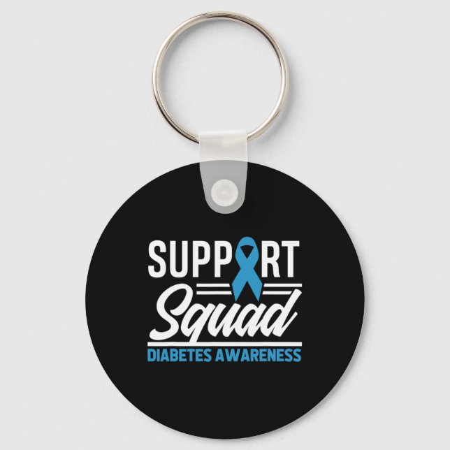 T1d T2d Warrior Support Squad Diabetes Awareness  Keychain (Front)