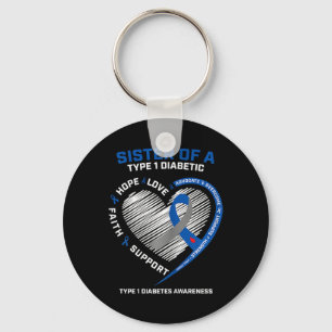 T1d Type 1 Diabetes Awareness Sister Of A Type 1 D Keychain