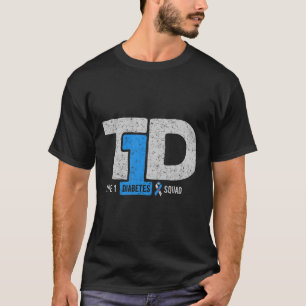 T1d Type 1 Diabetes Squad Awareness Ribbon Gift  T-Shirt