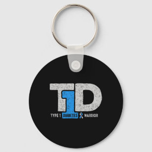 T1d Type 1 Diabetes Warrior Awareness Diabetic Rib Keychain