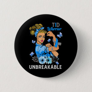 T1D Type 1 Diabetes Warrior Awareness Unbreakable 2 Inch Round Button