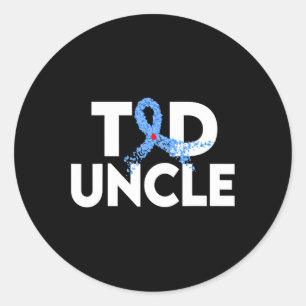 T1D Uncle Type 1 Diabetes Awareness Insulin Family Classic Round Sticker