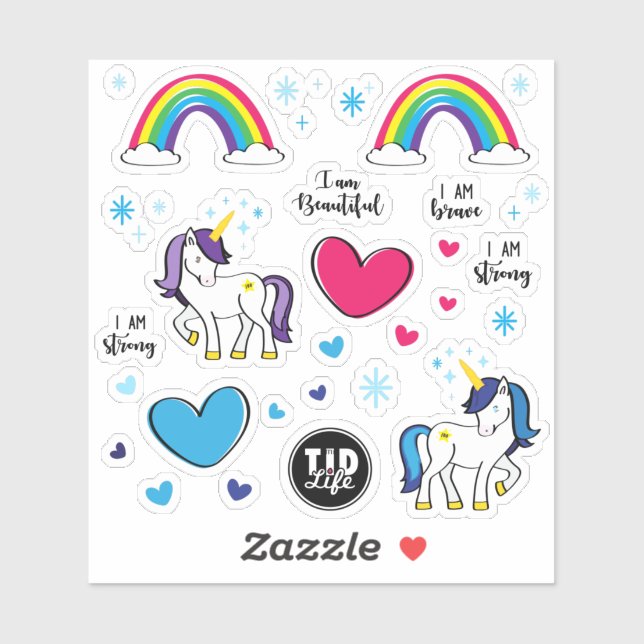 T1d Unicorn Stickers (Sheet)