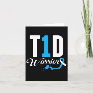 T1d Warrior Blue Ribbon Type One Diabetes Diabetic Card