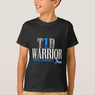 T1D Warrior Diabetes Awareness Type 1 Diabetic War T-Shirt