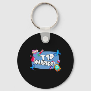 T1d Warrior Diabetes Type 1 T1 Support Keychain