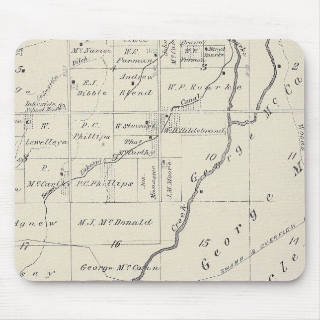 T20S R22E Tulare County Section Map Mouse Pad (Front)