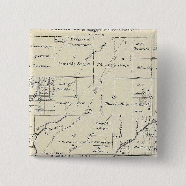 T20S R23E Tulare County Section Map 2 Inch Square Button (Front)