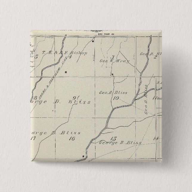 T20S R25E Tulare County Section Map 2 Inch Square Button (Front)