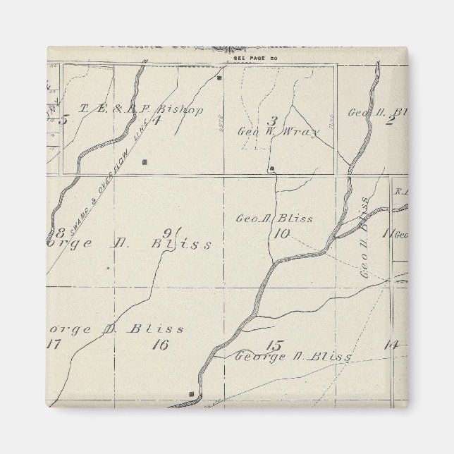 T20S R25E Tulare County Section Map Magnet (Front)