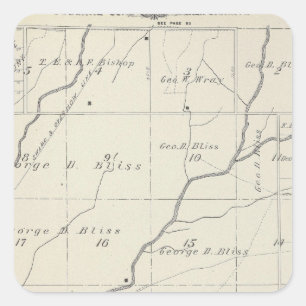 T20S R25E Tulare County Section Map Square Sticker