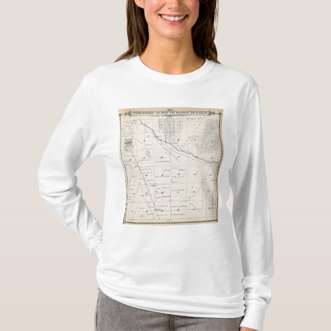 T20S R27E Tulare County Section Map T-Shirt (Front)