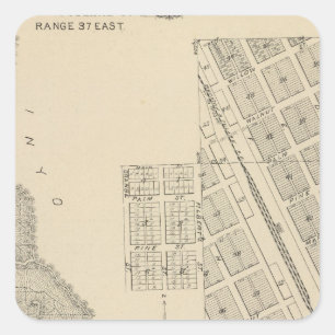 T2124S R3637E Tulare County Section Map Square Sticker