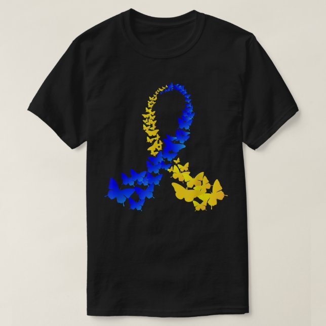 T21 Butterfly World Down Syndrome Day  Women Kids  T-Shirt (Design Front)