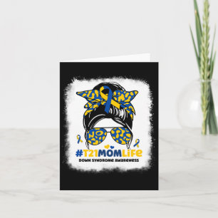 T21 Mom Life Messy Bun Down Syndrome Mom Awareness Card