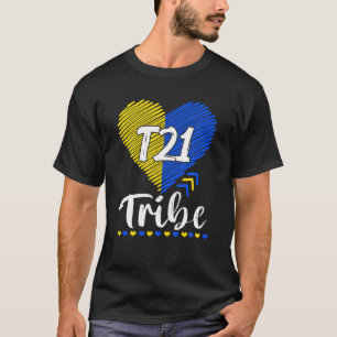 T21 Tribe 21 World Down Syndrome Awareness Day Hea T-Shirt