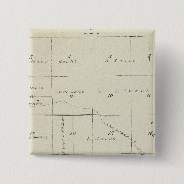 T21S R22E Tulare County Section Map 2 Inch Square Button (Front)