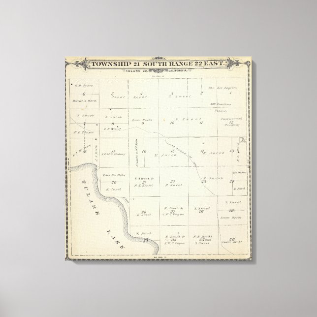 T21S R22E Tulare County Section Map Canvas Print (Front)