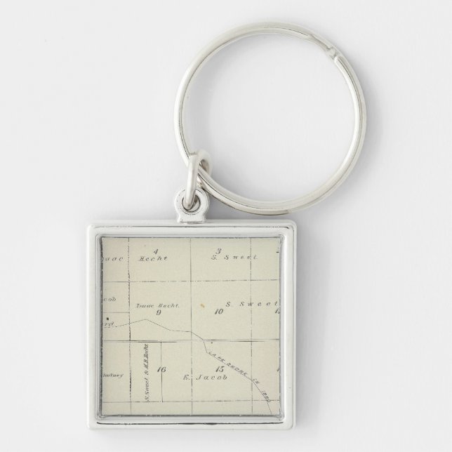 T21S R22E Tulare County Section Map Keychain (Front)