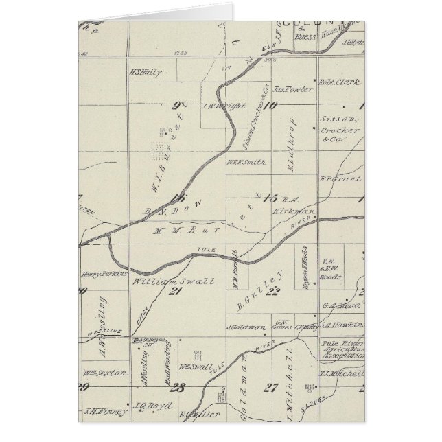 T21S R24E Tulare County Section Map (Front)