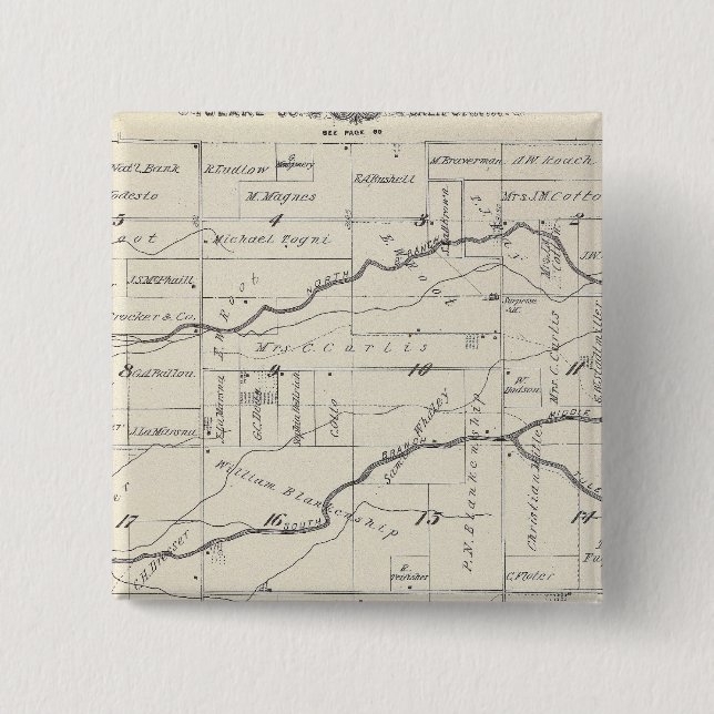 T21S R25E Tulare County Section Map 2 Inch Square Button (Front)