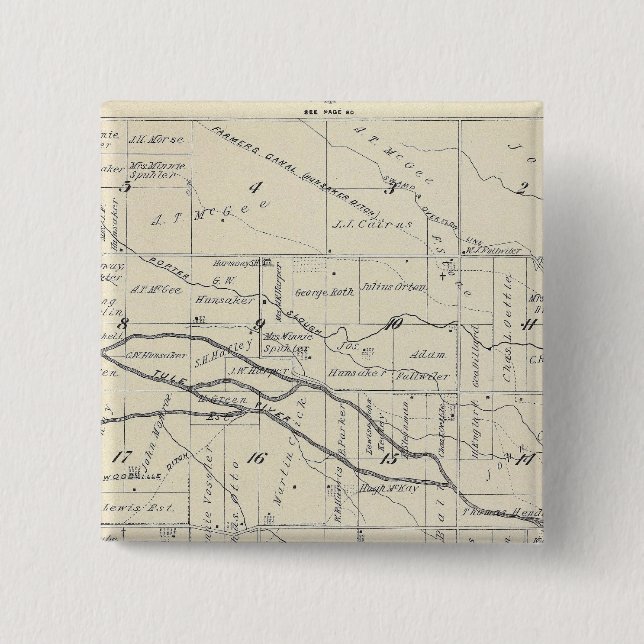 T21S R26E Tulare County Section Map 2 Inch Square Button (Front)