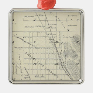 T21S R27E Tulare County Section Map Metal Ornament