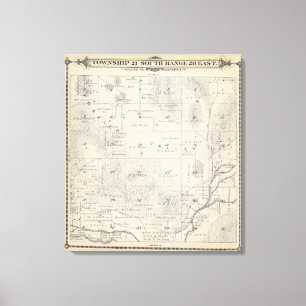 T21S R28E Tulare County Section Map Canvas Print