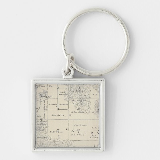 T21S R28E Tulare County Section Map Keychain (Front)