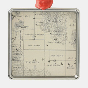 T21S R28E Tulare County Section Map Metal Ornament