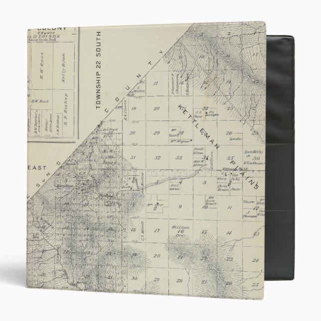 T2223S R1617E Tulare County Section Map Binder (Front/Inside)