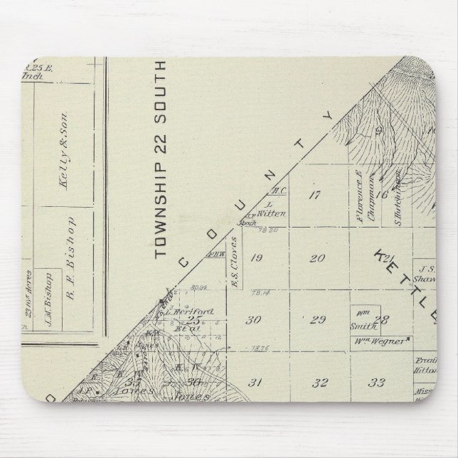 T2223S R1617E Tulare County Section Map Mouse Pad (Front)