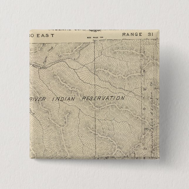 T2223S R3031E Tulare County Section Map 2 Inch Square Button (Front)