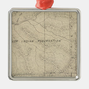 T2223S R3031E Tulare County Section Map Metal Ornament