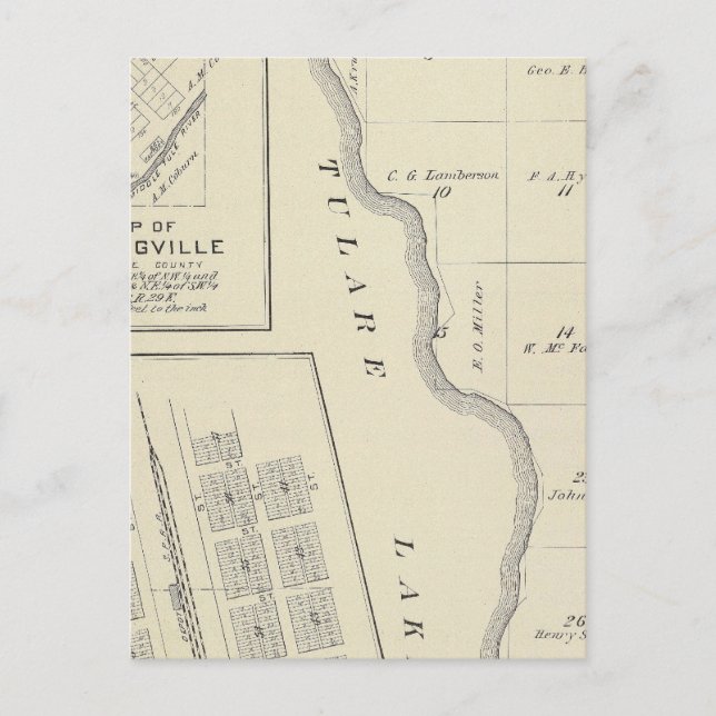 T22S R22E Tulare County Section Map Postcard (Front)