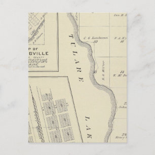 T22S R22E Tulare County Section Map Postcard