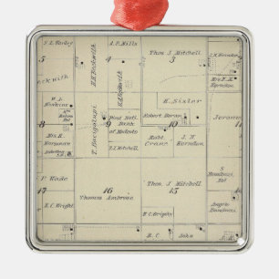 T22S R24E Tulare County Section Map Metal Ornament