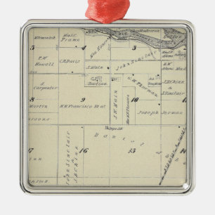 T22S R27E Tulare County Section Map Metal Ornament