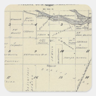 T22S R27E Tulare County Section Map Square Sticker