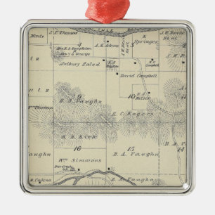 T22S R28E Tulare County Section Map Metal Ornament
