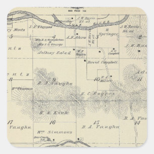 T22S R28E Tulare County Section Map Square Sticker