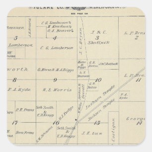 T23S R23E Tulare County Section Map Square Sticker