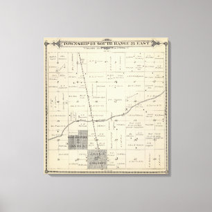 T23S R25E Tulare County Section Map Canvas Print